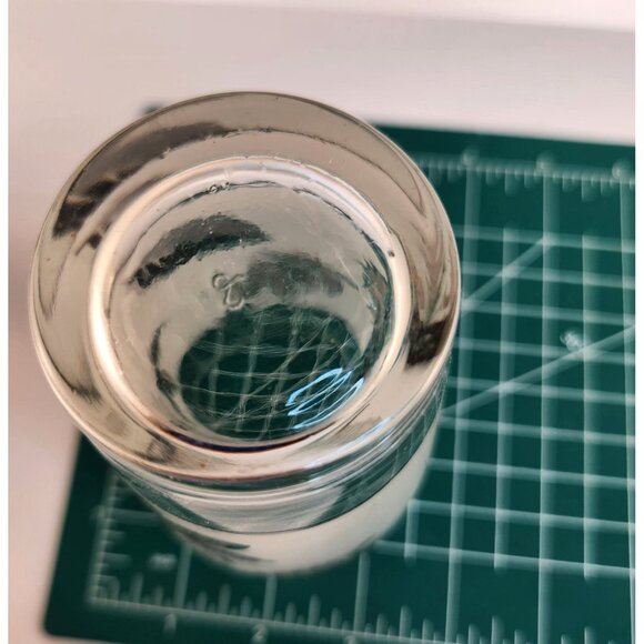 Vtg MCM Libbey Glass Frosted Silver Leaf Flat Tumbler Glasses 5.25"H Set Of 2 - Picture 3 of 6